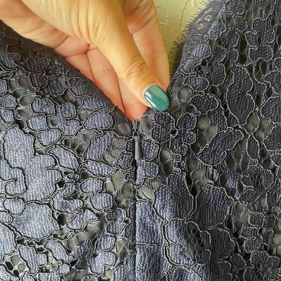 Elevenses Navy Blue Lace V-Neck Jumpsuit Women's - Size 12 - Picture 8 of 11